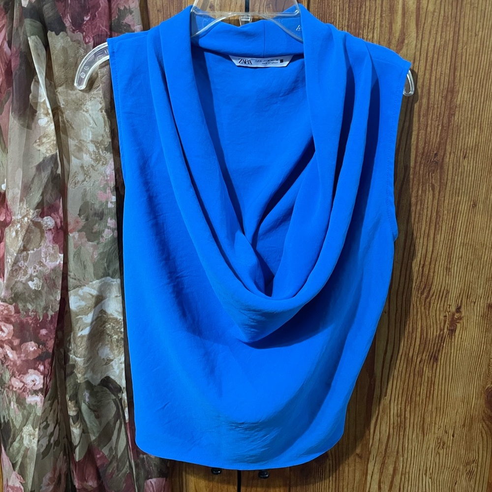 Zara Royal Blue Sleeveless Top